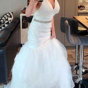 Vera‎ Wang Wedding Dress Mermaid Gown Ruched Bodice Tulle - Bustle